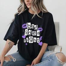 O.Livia Rodrigo Tee_ 'Bad Idea Right' Relaxed Fit Shirt - Black - View 1