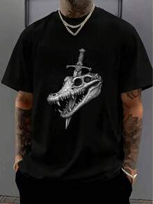 Men T-Shirts - 黑色 - 查看 4