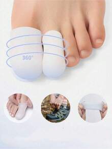 2 piezas Protectores de silicona para los dedos de los pies, suaves, cómodos, elásticos, protección contra la fricción de los pies - A - Ver 1