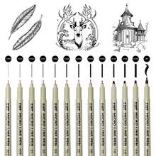 13/16pcs Professional Fine Liner Pen Set, 0.05-1.0mm Multiple Tip Sizes, Waterproof Archival Ink, Suitable For Artists Sketching/Journaling/Comic/Calligraphy/Engineering Drawing, High-End Back To School Art Supplies - Sets - View 6
