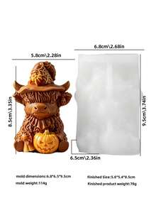3D高密度巫师南瓜蜡烛模具 - 万圣节DIY手工硅胶模具，可爱动物造型，易脱模，适用于制作香薰蜡烛、肥皂、树脂工艺品 - 白色 - 查看 10