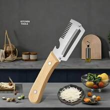 2-Pack Multifunctional Stainless Steel Vegetable Peeler, 3-In-1 Scallion Shredder & Peeler With 2.5mm Thick Blade, Kitchen Must-Have - Silver - View 7