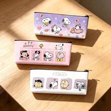 SNOOPY 1個史努比大容量筆袋，可裝筆、橡皮擦、便利貼和其他文具，多功能化妝包適合旅行，學生送給同學和朋友的完美禮物，學習帆布袋、補習袋、大容量學生書包，返校季、畢業季禮物，文件收納 - 彩色 - 查看 9
