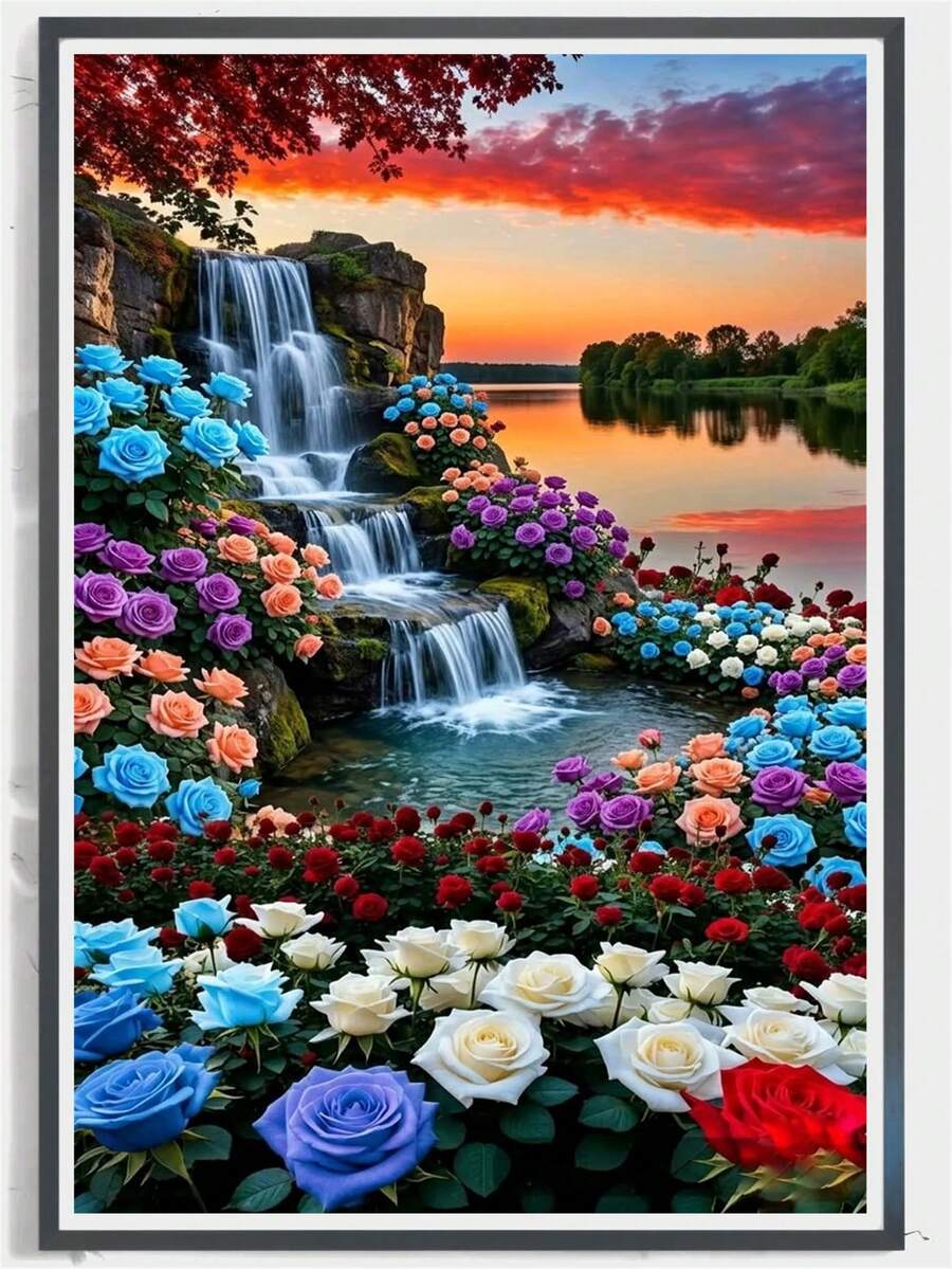 一套钻石画工具,风景主题钻石画套装,适合成人,5D DIY钻石画入门套装,全圆钻,钻石画家居墙面装饰工艺礼品 - 圓鑽 - 查看 1