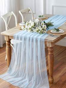 1 Khăn trải bàn trang trí ngọc trai xanh dương, Khăn phủ bàn bằng vải voan, 75*180cm, Vải voan ngọc trai tự làm, Trang trí đám cưới, Trang trí tiệc sinh nhật lần thứ nhất, Trang trí tiệc cô dâu, Trang trí tiệc tiết lộ giới tính, Đồ dùng cho tiệc mừng em bé, Đồ dùng cho tiệc em bé, Đồ dùng cho tiệc lễ hội, Trang trí nhà cửa, Trang trí phòng, Trang trí bàn, Trang trí mặt bàn - Ngọc trai xanh - Xem 6