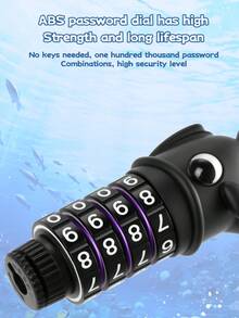 1pc TOSUOD Heavy Duty 5-Digit Combination Bicycle Lock With Steel Cable, Password And Lock Shackle - Anti-Theft Black Security Lock, Suitable For Motorcycle, Trailer, RV - Multicolor - View 5