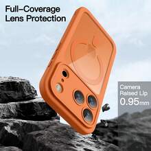 JETech Funda para 17 Pro 6.9 Pulgadas con Protector Pantalla Mica Cristal Vidrio Templado Incorporada y Botón Control Cámara, Compatible con, Carcasa 360 Grados (Naranja) GJRE - Naranja - Ver 5