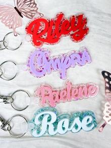 Personalized Custom Name Glowing Cute Acrylic Keychain, Graduation Season Back To School Gift - Custom Made - View 3