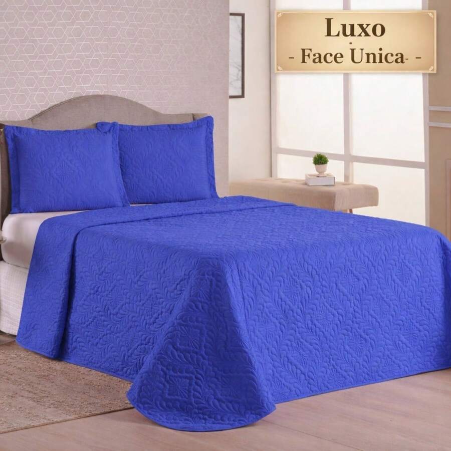 Luxury Bedspread For All Sizes + 2 Pillowcase Kit - Lots Of Elegance & Style! - Blue - View 1