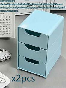 1/2/3 Stücke Mini 3-lagige Desktop-Aufbewahrungsbox mit 3 Fächern, einfacher 3-lagiger Schubladen-Kosmetikorganizer, Damen Reise-Essential Desktop-Aufbewahrungsbox Möbel, Büroorganizer, Schmuckaufbewahrung - Verschiedenfarbig - Übersicht 20