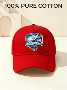 Argentina 2026 Football Flag Design, Fashionable Sports Cap, Unisex Adjustable Baseball Cap Hat For Men Women Machine Washable Outdoor Sun Hat - 紅色 - 查看 2