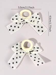 10pcs Cute Polka Dot Bow Hair Ties For Girls Exquisite Small Bow Hair Bands Girls Foft Elastic Ponytail Holders Fairy Style Polka Dot Rubber Bands Girls Daily Headpiece Teens Hair Accessories - Multicolor - View 8