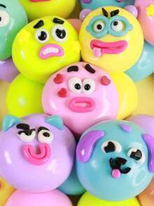 新款 Smushers Squishy-Curiosities 狗狗臉部交換捏捏玩具，柔軟慢回彈壓力緩解玩具，舒緩壓力與焦慮，可愛狗狗臉感官紓壓玩具，適合成人焦慮緩解，教室必備與開學用品，萬聖節裝飾 - 彩色 - 查看 4