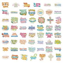 55 Piezas de Pegatinas Motivacionales de Fe Cristiana - Estilo Vintage Americano con Citas Inspiradas en las Escrituras Curativas, Adhesivo Resistente al Agua para Diario, Cuaderno, Funda de Teléfono, Botella de Agua, Decoración DIY de Equipaje, Suministros para Scrapbooking, Accesorios de Escritorio - ATKS10109 - Ver 11
