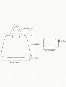 1件女款托特包，2D創意動物圖案設計，大容量，極簡風格，適用於通勤、旅行、購物，方便開合設計，多功能，適合各種場合，經典且易於清潔，輕鬆搭配 - 彩色 - 查看 12