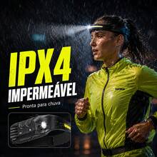 Lanterna De Cabeça Fita Led Com Sensor Recarregável Usb Cob Lâmpada Indução Bateria Embutida Ao Ar Livre Acampamento Pesca Farol Head Flashlight Tocha Iluminação Luz Trabalho à Prova Dwaterproof água Para Busca - LED COB - Visão 10