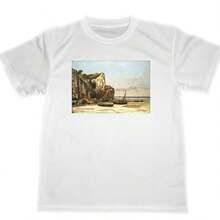 ギュスターヴ・クールベ ドライ Tシャツ 名画 絵画 アート グッズ ノルマンディーの海岸 - ホワイト18 - チェックする 1