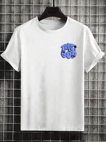 Primavera Grafica.1pac.100%Cotton.Men's & Women's 100% Cotton Short Sleeve Printed Casual Versatile Top.Versatile.Classic - White - View 2