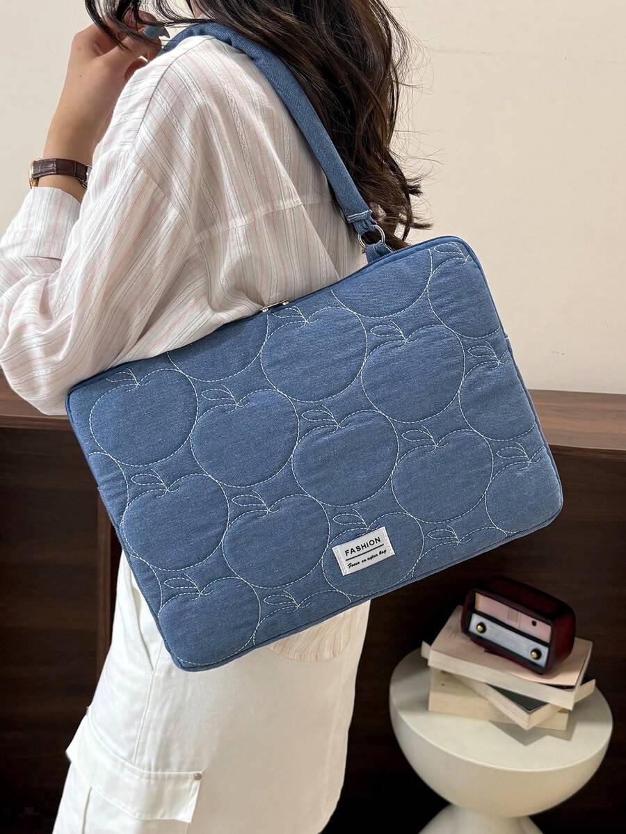 Korean Style Dopamine Color Block 16-Inch Laptop Bag, Versatile Shoulder Bag & Backpack, Large Capacity Commuter Bag For Women