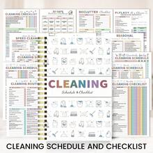 ADHD Cleaning Planner (Spiral Bound) - Color-Coded Cleaning Schedule, Daily/Weekly/Monthly/Annual Planners, Cleaning Task Checklists, Suitable For Household, Homemakers Productivity Planning And Cleaning Records - A - View 1