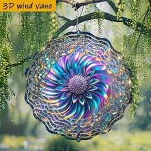 1個 3D彩色花瓣亮麗旋轉裝飾,10in*10in 附旋轉掛鉤,360° DIY創意風車,無需電力,適用於居家、露台、戶外裝飾 (不含吊飾),隨機款式 - A - 查看 5