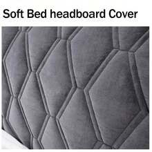 Grey Velvet Headboard Cover, Universal Size, Dust-Proof, Bed Frame Soft Pad, Modern Bedroom Decor, Easy To Clean, Home Upgrade - Dark Gray - View 7