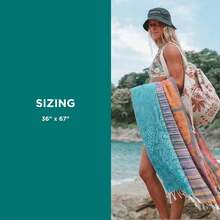 Starlit Beach Towel Bag - 2-In-1 Convertible, Quick Dry, Sand Resistant Towel With Built-In Zipper Pocket - Compact & Lightweight For Beach, Pool, Gym & Travel - Turkish Organic Cotton - Checker Lime - View 8