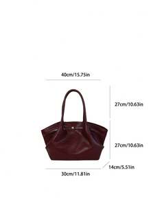 1 pieza Bolso de mano grande de unicolor y estilo casual de moda para uso diario - Rojo - Ver 6