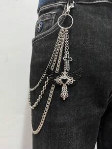 1pc Fashion Gothic Cross Pendant Multi-Layer Metal Chain Pants Chain, Men's And Women's Daily Holiday Party Wear Accessory Chain - Multicolor - View 4