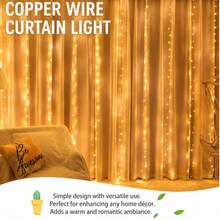 LED Curtain Lights, Dreamy String Lights With Remote Control, Perfect For Cozy Bedroom And Living Room Decor, Add Festive And Party Atmosphere, Create Romantic Curtain Lighting Effect - Multicolor - View 4