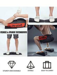 Adjustable Angle Squat Wedge Blocks Non-Slip Squat Ramp Slant Board For Men Women Foldable Lightweight Leg Stretcher With Non-Slip Base Yoga Brick Inclined Footrests For Squat Training Calf Stretching Physical Relaxation Exercises Home Gym Equipment Accessories - Multicolor - View 10
