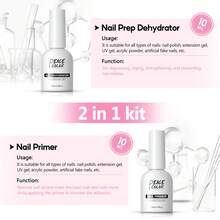 PEACECOLOR 10ml Nail Care Set Pick 5-Piece Complete Kit Or 2-Piece Gel Kit Dehydrator Primer Base Top Coat Cuticle Oil Soak Off UV LED Summer Gift - 查看 7