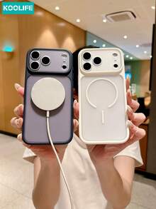 Koolife 1pc White Matte Magnetic Phone Case, PC+TPU Shockproof Protective Cover, MagSafe Compatible, Large Camera Window, Anti-Scratch Protective Shell For IPhone 18 Pro/18 Pro Max/17/17 Pro/17 Pro Max/16/15/14/13 - White - View 5