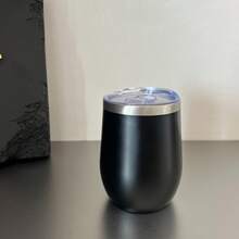 1個 350ml/12oz 雙層不鏽鋼保溫紅酒杯附蓋，真空保溫咖啡杯，防漏可重複使用杯，適用於冷熱飲，便攜旅行杯，適合居家、辦公室、戶外露營派對 - 彩色 - 查看 9