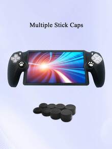 Compatible con PS Portal Remote Play, 1 pieza Bolsa de almacenamiento + 1 pieza Funda protectora de silicona + 10 piezas Tapas de joystick + 1 pieza Protector de pantalla de vidrio templado HD, Protección anti-caída anti-rayones anti-deslizante anti-sudor para dispositivo de juego - Ver 8