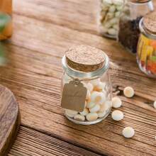 1/5 buah Toples Kaca dengan Tutup Gabus dan Label - 3,3oz/100ml, Botol Harapan Buatan Tangan, Toples Suvenir Pernikahan, Toples Penyimpanan Serbaguna, Peralatan Dapur, Cocok untuk Dapur, Ruang Penyimpanan Makanan, Kerajinan Tangan, Berkemah, dan Dekorasi Rumah - MultiWarna - View 7