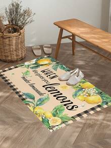 1/2 piezas Juego de Alfombrillas de Cocina con Patrón de Limón, Alfombra y Tapete de Cocina, Antideslizante Lavable, Alfombra Pasillera Estilo Bohemio Granja, Respaldo de Goma, Accesorios de Decoración de Cocina - Multicolor - Ver 4