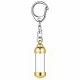 Gold-colored Aluminum Alloy Cylindrical Glass Tube Keychain