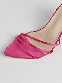 Women's Fuchsia Pointed Toe Stiletto Heel Formal Party Casual Elegant Fashionable High Heel Sandals - Hot Pink - View 5