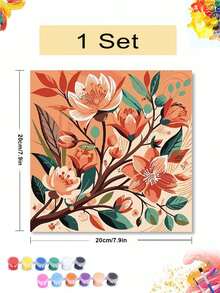 1Pc/4Pcs Intricate Flowers Theme DIY Oil Painting By Numbers Painting Crafts Adult Home Decoration Holiday Gifts - Sets - View 6