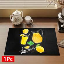 1 pieza Alfombrilla absorbente para secar platos con estampado de limón, Alfombrilla absorbente para encimera de máquina de espresso, Alfombrilla absorbente para fregadero, Alfombrilla absorbente suave para grifo, Alfombrilla absorbente para taza de fregadero, Accesorios para cocina y baño - Multicolor - Ver 14