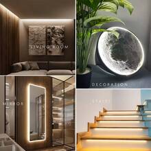 LITSHOW 無點光 COB LED 燈條，USB 供電櫥櫃下照明燈，內建開關，柔性無縫 LED 燈條，適用於廚房櫥櫃、書桌、衣櫃、梳妝鏡，自黏式（暖白/亮白） - 觸控開關 - 查看 5