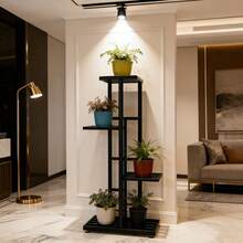 Multi-Layer Metal Plant Stand In 1/2/3/4/5/6/7 Tiers And Vintage Bicycle Style. Rustproof Coating, Stable Anti-Tilt Base And Ample Storage. Foldable Space-Saving Shelf For Indoor & Outdoor Decor Of Balcony, Living Room And Garden. - 4層花架 - 查看 10