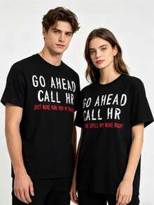 Minl Style 1pc Valentine's Day,  Retro Logo Graphic, Oversized Crew Neck T-Shirt, Sports Streetwear, Game Day Outfit, Casual Daily Wear, Vacation Top Funny Graphic Tees Band T Shirt Mothers Day Outfit Top For Woman Korean Fashion Women Cowboy Outfits For Men Rave Outfits Men Graphic Tees Couple Matching Outfit Ropa De Hombre  Mothers Day Outfit Top For Woman Korean Fashion Women Cowboy Outfits For Men Rave Outfits Men - 黑色1 - 查看 1