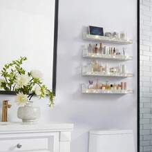 15 Inch Nail Polish Wall Rack,Diamond Crystal Rhinestone Acrylic Nail Polish Organizer,Picture Display Storage Wall Shelf - White Rhinestones - View 8