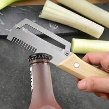 2-Pack Multifunctional Stainless Steel Vegetable Peeler, 3-In-1 Scallion Shredder & Peeler With 2.5mm Thick Blade, Kitchen Must-Have - Silver - View 5