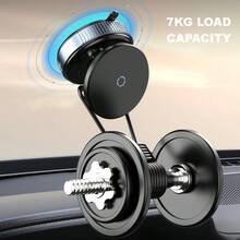 [Magnetic Phone Holder] Adjustable Vacuum Magnetic Suction Cup Phone Holder | Car/Gym/Mirror/Smooth Surfaces Hands-Free Stand | Compatible With All Smartphones, Durable Construction, Secure Hold, Compact Stand - Black - View 9