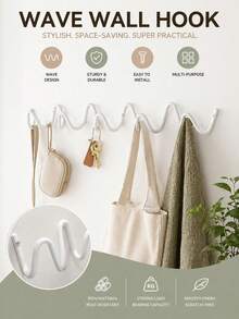 Creative Wave Design Metal Wall Hooks - Elegant Nordic-Style Coat And Hat Holders With Smooth Curved Shapes, Suitable For Home Organization, Hotel Decoration, And Fashion Store Displays, Multi-Function Hooks For Hanging Jackets, Hats, Bags, Umbrellas - Multicolor - View 12