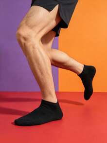 1/5/10 Pairs Men's Running Socks, Shock-Absorbing Low-Cut Comfortable Soft Short Sports Socks - Multicolor - View 3