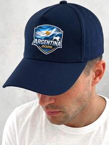 Argentina 2026 Football Flag Design, Fashionable Sports Cap, Unisex Adjustable Baseball Cap Hat For Men Women Machine Washable Outdoor Sun Hat - 藏蓝色 - 查看 2